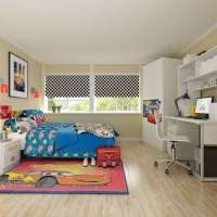 迪士尼酷漫居儿童家具车迷世界四件套1米2床/床头柜/2门衣柜/书桌