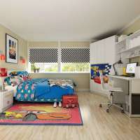 迪士尼酷漫居儿童家具车迷世界五件套1米2床/床头柜/3门衣柜/书桌/上架