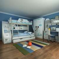 酷漫居儿童家具米奇车世界金属架高低床/梯柜/3门衣柜/书桌/上架/椅子