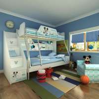 酷漫居儿童家具米奇车世界金属架高低床不带梯柜