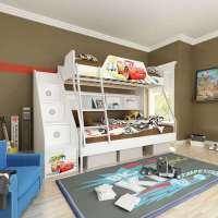 酷漫居儿童家具麦坤卡丁车金属架高低床不带梯柜