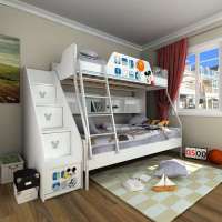 酷漫居儿童家具米奇酷王子金属架高低床/梯柜