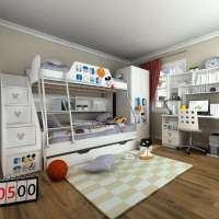 酷漫居儿童家具米奇酷王子金属架高低床/梯柜/书桌/上架