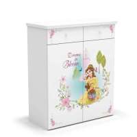 酷漫居儿童家具迪士尼公主花之舞两门鞋柜