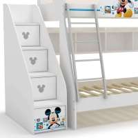 酷漫居儿童家具迪士尼米奇开心家族高低床梯柜/储物柜