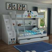 酷漫居儿童家具迪士尼米奇开心家族1米2金属架高低床不含梯柜拖箱