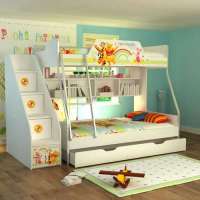 酷漫居儿童家具迪士尼维尼拼拼乐园1米2金属架高低床不含梯柜拖箱