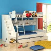 酷漫居儿童家具迪士尼汽车速度赛道1米2金属架高低床不含梯柜拖箱