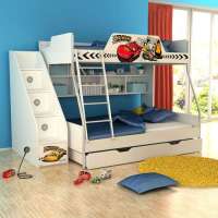 酷漫居儿童家具迪士尼汽车速度赛道1米5金属架高低床不含梯柜拖箱