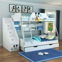 酷漫居儿童家具迪士尼米奇开心家族1米5金属架高低床不含梯柜拖箱