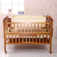 小硕士实木婴儿床儿童床多功能婴儿床送摇床蚊帐HB1116