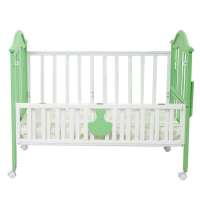 小硕士婴儿床实木儿童床彩色甜美系列送摇篮蚊帐SK-512绿色