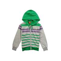 李宁童装男童彩条连帽开身夹克1JDF101047翠绿条130