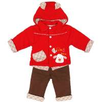 凡爱宝贝婴童休闲一族翻领连帽套FCBFG2206大红色/80