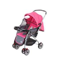 福贝贝C11全蓬婴儿童车可折叠超大储物篮可换向后靠背三档调节避震可换向可平躺/粉