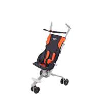 福贝贝FB668婴儿三轮手推车超轻便折叠避震带旅行背包黑橘色