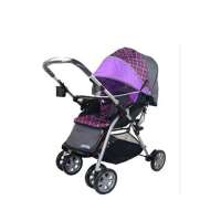 佳田E592可换向豪华婴儿手推车超大遮阳篷避震后靠背三档调节可平躺紫