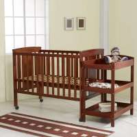 小硕士婴儿床实木儿童床带操作台游戏床SK-525