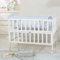 小硕士婴儿床实木儿童床彩色送摇篮宫廷蚊帐SK-511