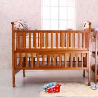 小硕士实木婴儿床儿童床绿樱桃系列带滚轮置物送蚊帐SK-121