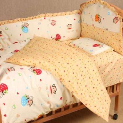 麻博士桔色婴儿床上用品/床围十二件件套/全棉床单/枕头/被子儿童