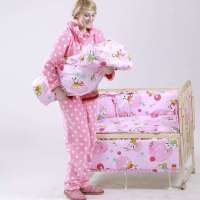 呵宝婴儿床HP-991加床品五件套小兔子