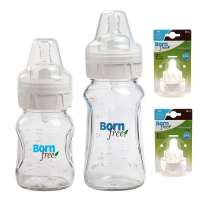 (美国直邮)BornFree宽口径玻璃奶瓶奶嘴组合B