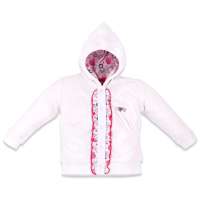 贝贝帕克连帽前开女童外套白色80