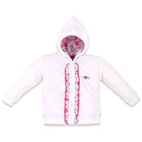 贝贝帕克连帽前开女童外套白色90