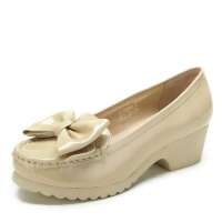 CAMEL/骆驼女蝴蝶结松糕鞋1003004杏色36