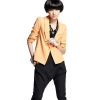 七格格 女装OTHERMIX女装蕾丝小西服外套12MC013003F(橙色/M)