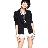 七格格 女装OTHERMIX女装蕾丝小西服外套12MC013003F(黑色/S)