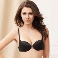 安莉芳无痕基础party bra系列3/4上薄下厚立体厚杯文胸黑色(80B)EB0162