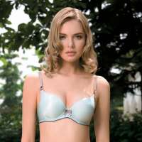 安莉芳啡凡MIX系列3/4厚杯光面性感聚拢文胸蓝色(75B)EB0608