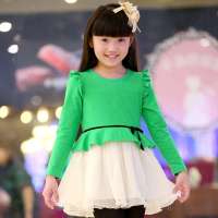 DEESHA笛莎韩版中小童甜美公主风连衣裙1311703翠绿110