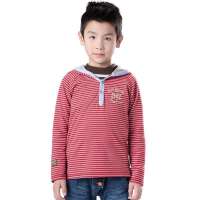 Tonyboy中大男童条纹新款套头衫1765红色140