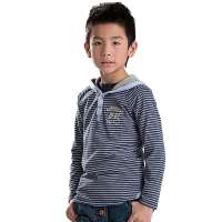 Tonyboy中大男童条纹新款套头衫1765蓝色120