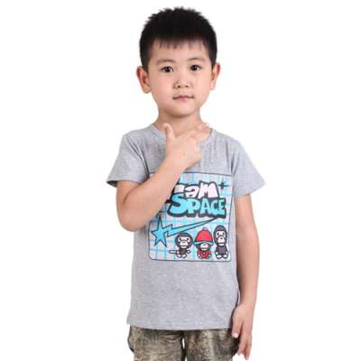 雪精灵男童短袖T恤X1-72002灰色/120