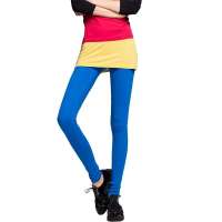 七格格 女装2013新款紧身显瘦韩版女士百搭打底裤12MT013002F(蓝色/XS)