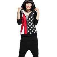 七格格 女装Othermix韩版磨毛保暖带帽套头卫衣女装中长款12Q30013(黑色/XL)