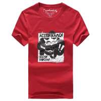 诠渡良品动感超人蜡笔小新时尚印花短袖T恤82193(深红/L)