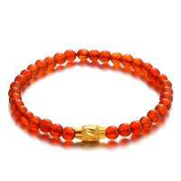 钻石快线 千足黄金红玛瑙手链 转运串珠 KGMN001