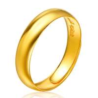 钻石快线 千足黄金光面活口戒指 经典复古男女通用款 KGJ029
