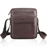 仕墨凡男士牛皮切割单肩包斜挎包男包589002-2A 棕色