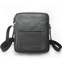 仕墨凡男士牛皮切割单肩包斜挎包男包589002-2B黑色