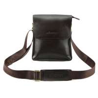 仕墨凡SMPHAN男士真皮包油皮包单肩包斜挎包 商务休闲男包小号589023-1A棕色