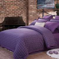 玛克家纺超大双人斜纹全棉色织四件套-贝蒂兰1.8米床