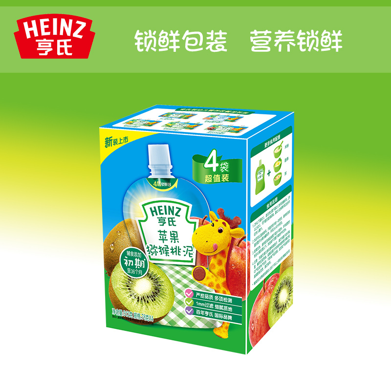 Heinz亨氏佐餐泥-苹果猕猴桃78g*4袋