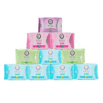 全棉时代(PurCotton)纯棉亲肤网孔日用夜用卫生巾10包组合装