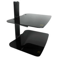 美国布朗熊DS-C2 DVD支架机顶盒置物架钢化玻璃铝合金